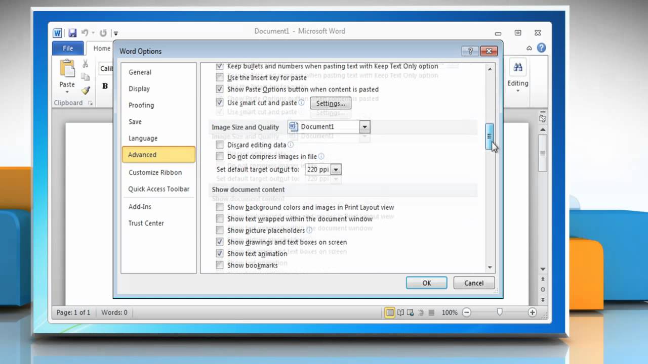 how to delete a document in word 2010